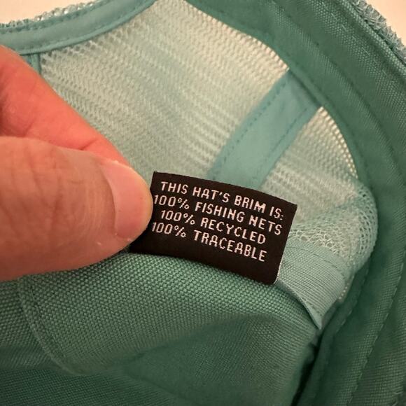 PATAGONIA Spellout Patch Mesh Lo-Pro Trucker Hat Unisex Gray Teal Snapback - Picture 10 of 10